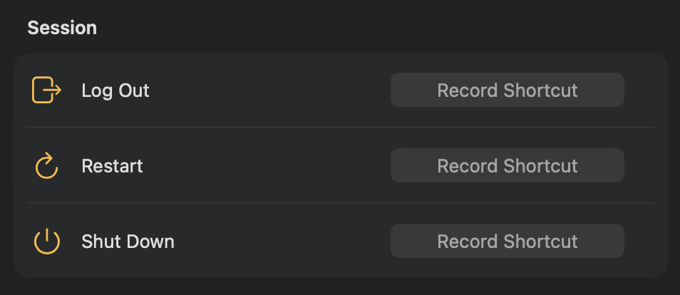 The Session section