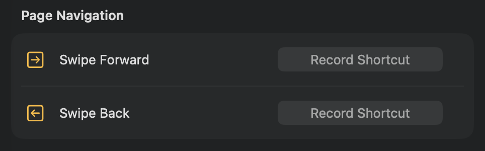 Swipe Forward and Swipe Back The Page Navigation section
